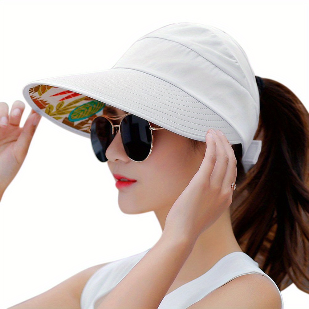 Women's Sun Hat, Fishing Hat, Sun Beach Visor UV Protection with Wide Brim for Sports Beach Golf Hiking,Temu