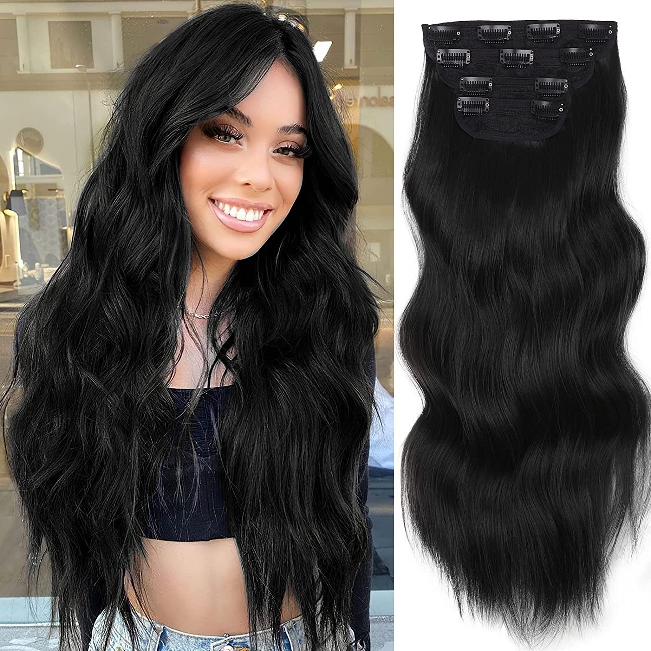 Clip In Hair Extensions For Women Soft And Natural Handmade Real Human Hair  Extensions Long Straight Natural Color Hair Extensions | Check Out Today's  Deals Now | Temu