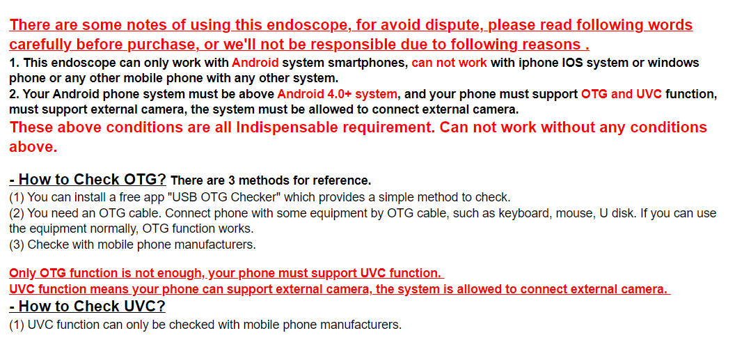  Endoscopio USB de alta definición, 3 en 1 para teléfono móvil  Android TypeC, lente de 0.154 in, endoscopio impermeable de alta definición  (cable suave de 3.3 ft) : Industrial y Científico