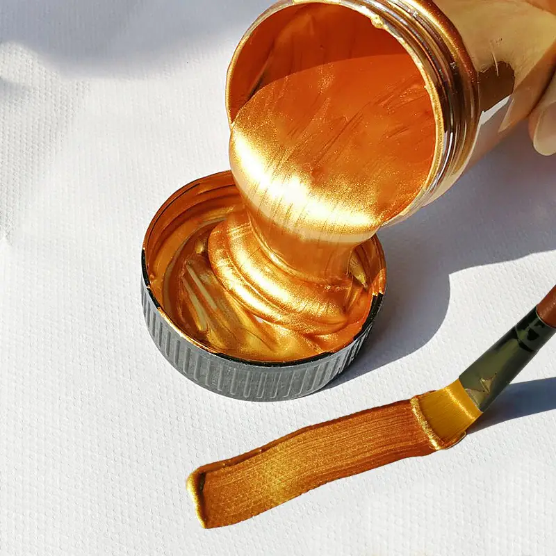100ml Gold Paint Metallic Acrylic Paint Waterproof Not Faded For Statuary  Coloring DIY Hand Clothes Painted Graffiti Pigments