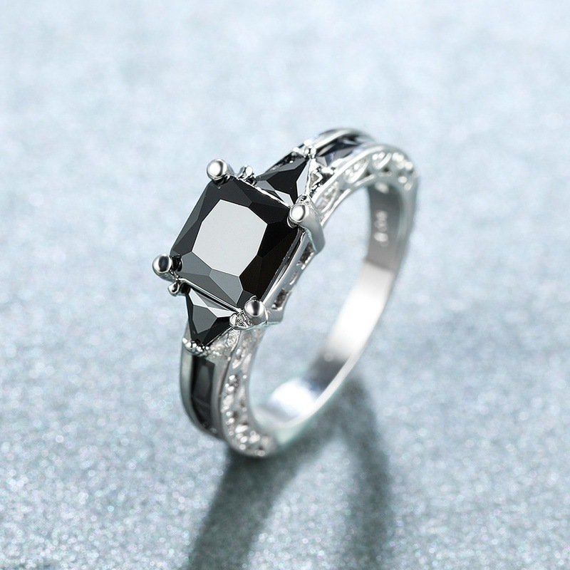 Classic Fashion Elegant Men's Black Zircon Engagement Ring - Temu Mexico