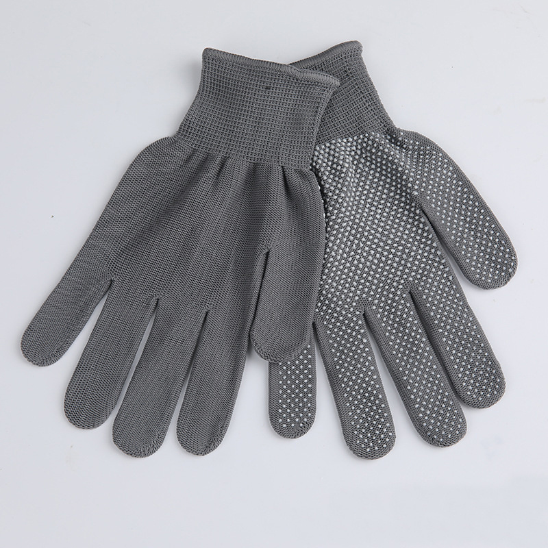 12 pares de guantes guantes de trabajo antideslizantes de hilo de algodón  con puntos de PVC para construcción de jardinería mecánica de pintor, color  negro Inevent AF000096-03