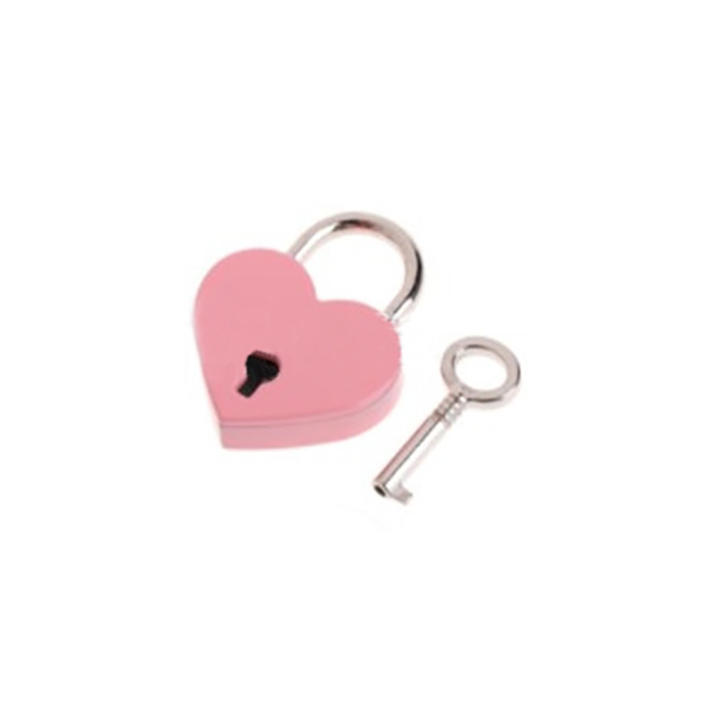 Pimoys 4 Pcs Small Lock with Keys, Heart Lock Mini Lock, Locker Decor Diary Lock for Diary Book Jewelry Storage Box (Multicolor)