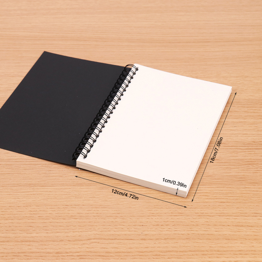 cream and black printed fabric covered notebook/sketchbook – fort