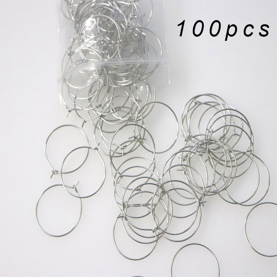 E-shop 100 Stück Weinglas Anhänger Ringe 25mm Offene Biegeringe Ohrring Perlenreifen für Schmuckherstellung Hochzeit Geburtstagsfeier Festival