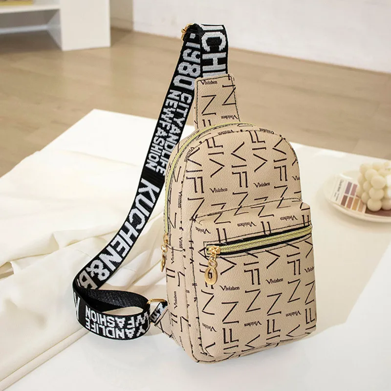 Letter Printed Sling Bag, Trendy Double Zipper Chest Bag, Casual Faux  Leather Crossbody Bag For Travel & Sports - Temu South Korea