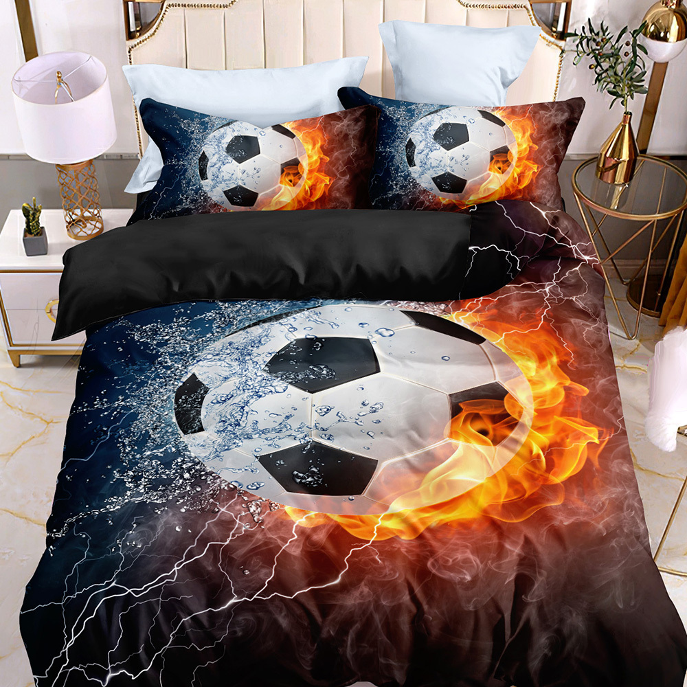 Soccer Field Duvet Cover Soccerball Grass Quilt Cover Bedding Set Soccer  Bedroom Decor 3D Bed Cover 