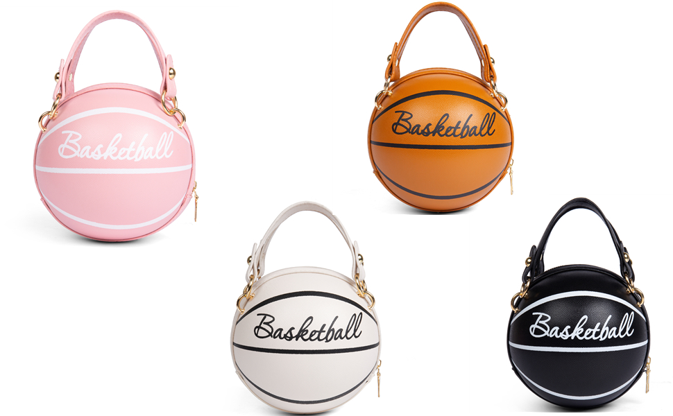 Basketball Shaped Crossbody Bag, Trendy Y2K Chain Shoulder Bag, PU Top  Handle Circle Purse