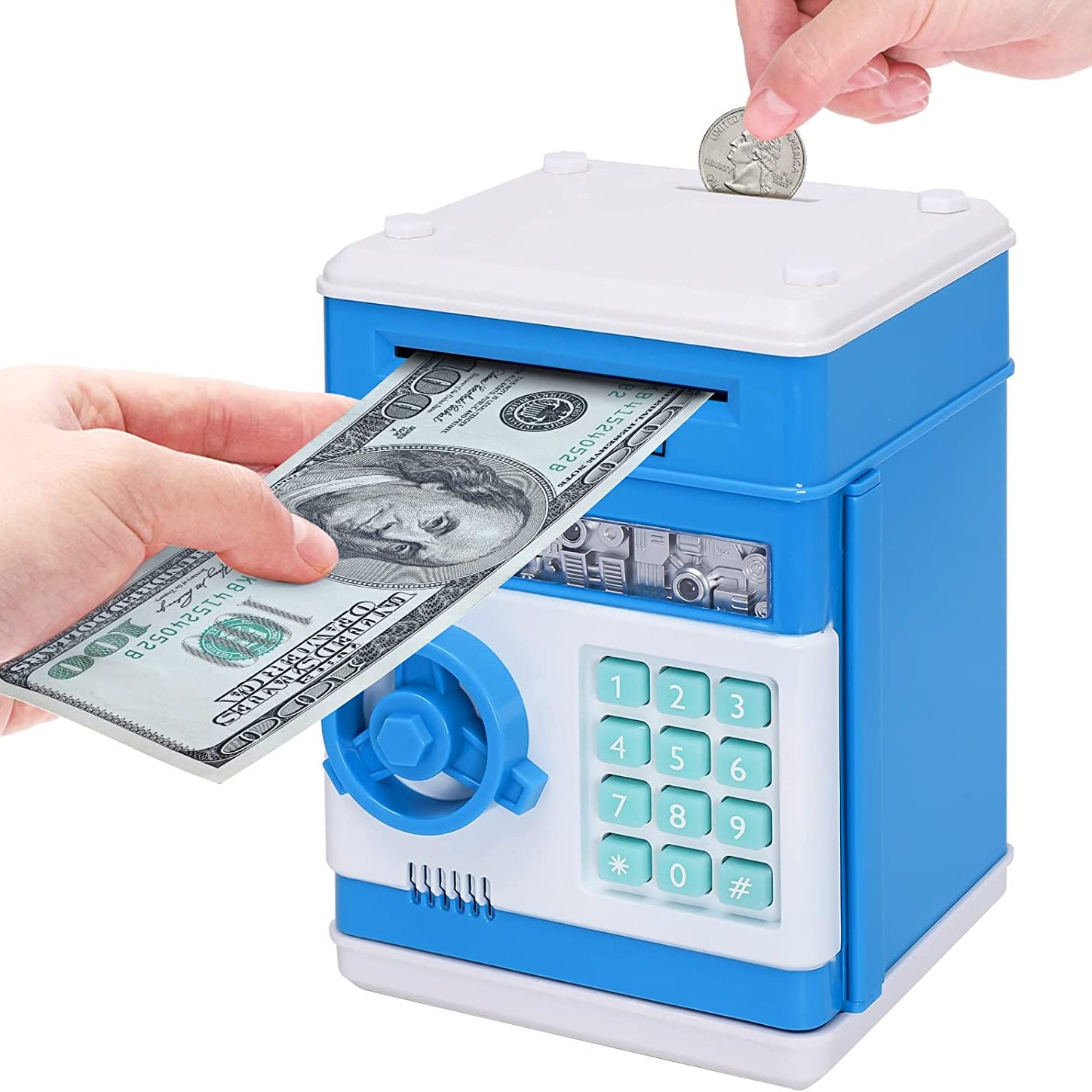 HUSAN Tirelire électronique Mini ATM Tirelires Money Box, Boîte de pièce de  Monnaie Économiser de l'argent Jouet pour Les Enfants, Anniversaire Cadeau