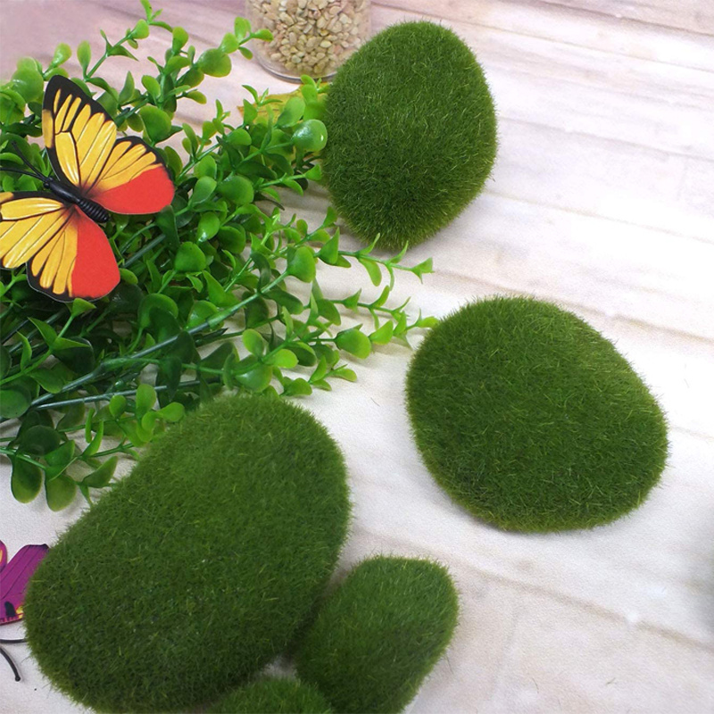 3/4 Size Artificial Moss Rocks Decorative Green Moss Balls - Temu