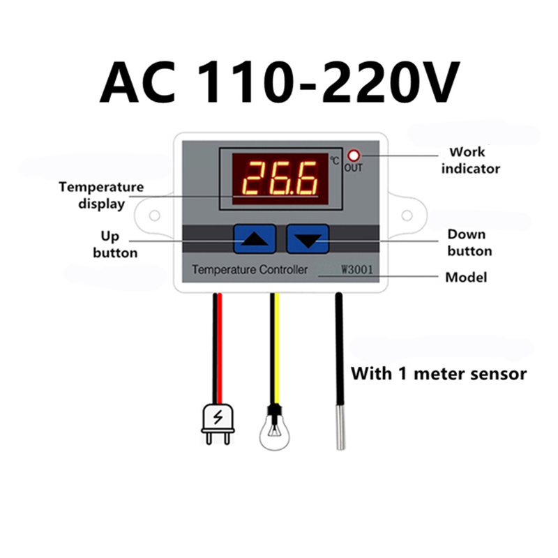 DC12V 24V Digital Meter -20~+100 Degrees Celsius Thermometer Dual display  Temperature Meter for Car/
