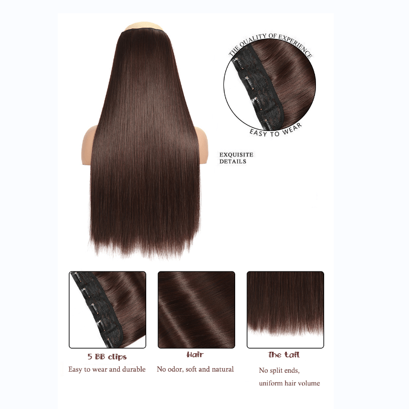 1 pc natural looking synthetic clip in hair extensions for women long straight hair pieces for daily   clips hair accessories halloween christmas details 3