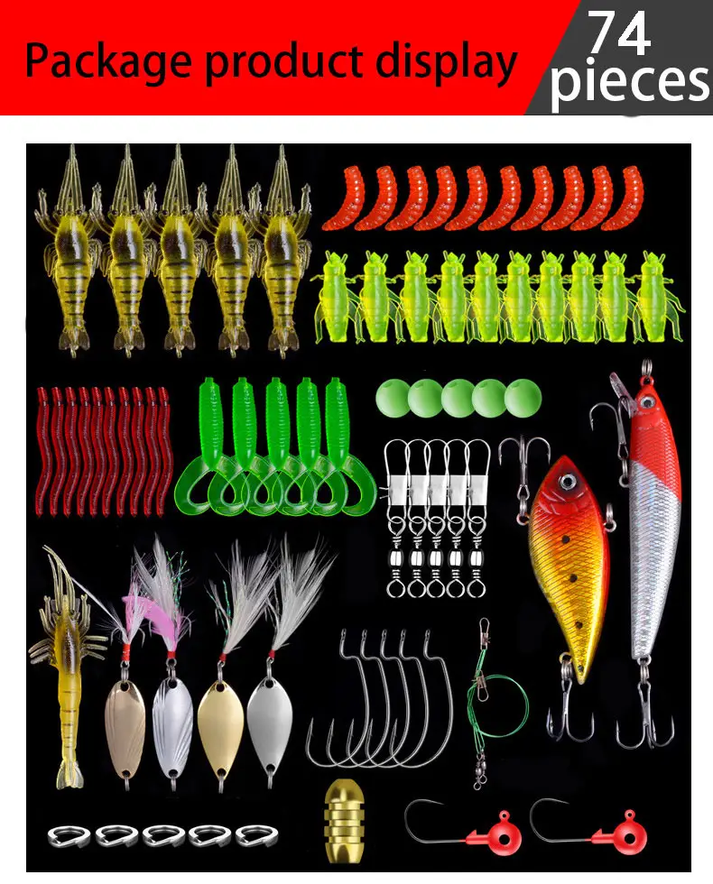 Soft Fishing Lures, 100PCS/50PCS Soft Plastic Baits Kit with Box for  Fishing Trout Redfish Saltwater/Freshwater, 10 Mixed Colors/5Mixed Colors