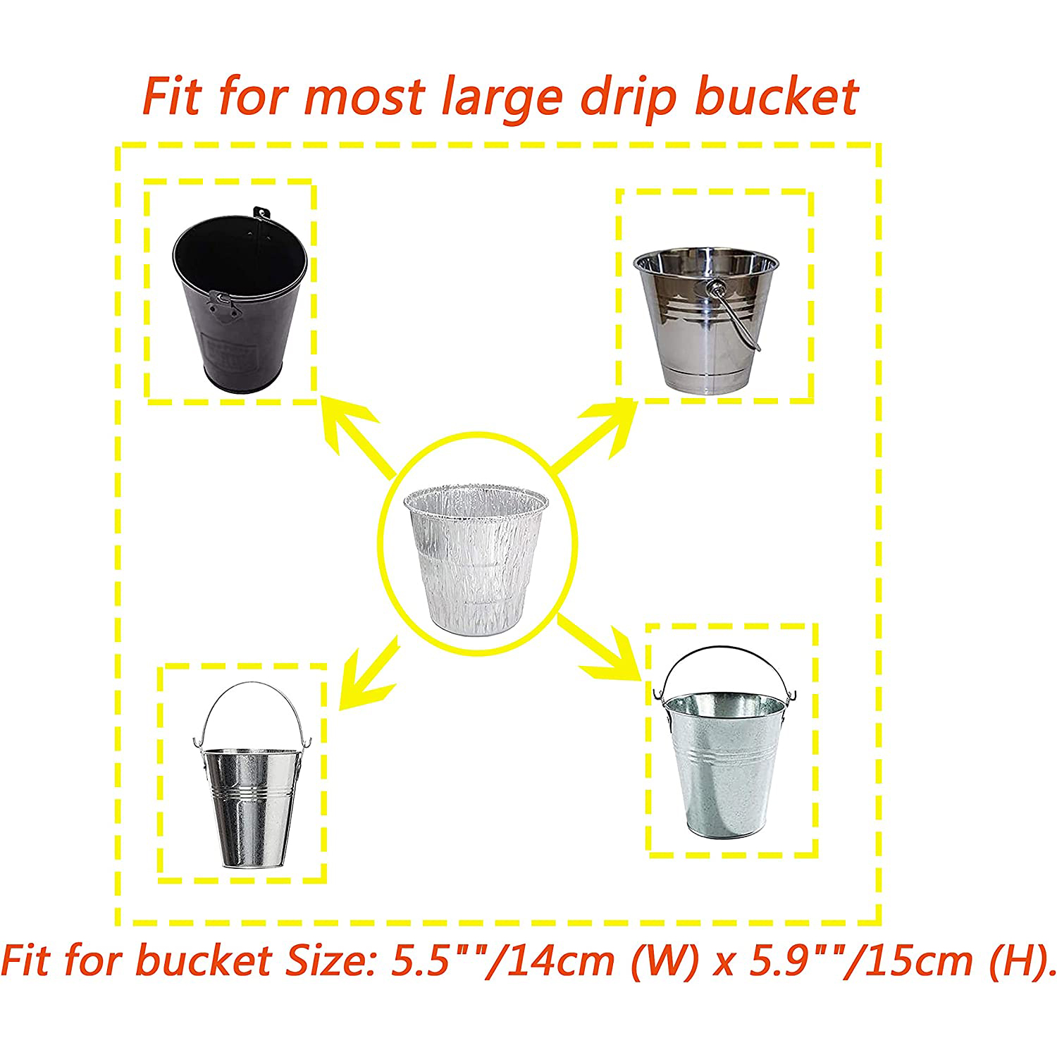 Drip Metal Bucket Kit Disposable Foil Liner Kit Replacement - Temu