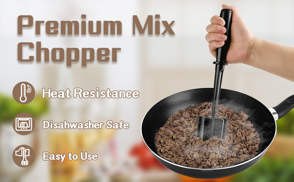 Premium Heat Resistant Meat Chopper, Masher & Smasher for