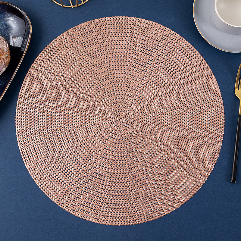 1pc Round Pvc Placemat Hollow Out Insulated Table Mat Non Slip Coaster ...