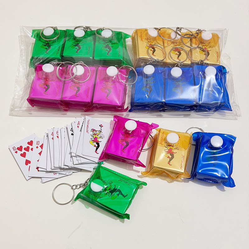 Mini Poker Playing Cards Keychain Random Fun Model Boll Cute - Temu