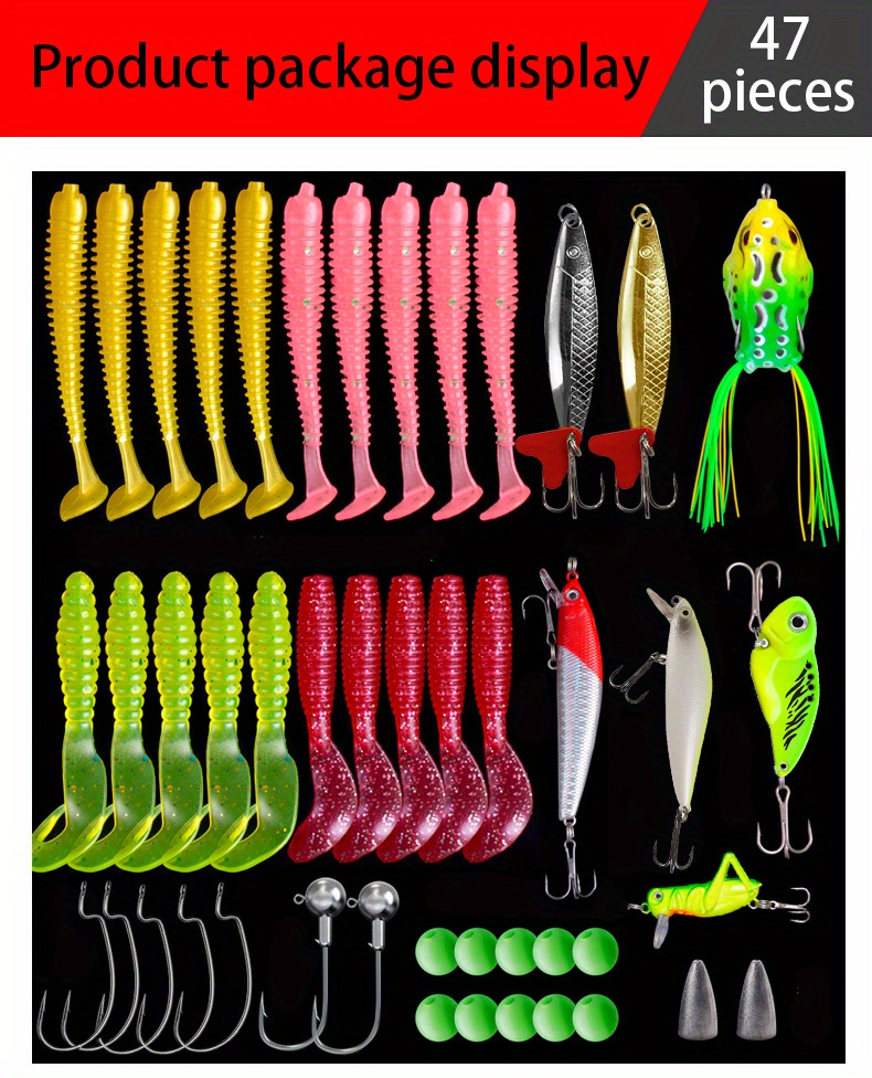  Fishing Lure Tackle Bait Kit for Freshwater, Universal  Artificial Soft Baits Set with Fishing Tackle Box for Freshwater Saltwater  33pcs Lure Bait Set : Sports & Outdoors