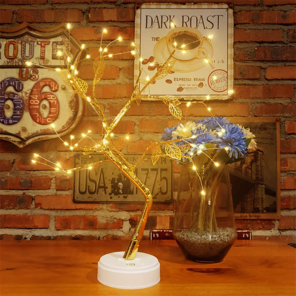 Diy Mini Table Lamp With Led Bonsai Tree Fairy Garland - Temu