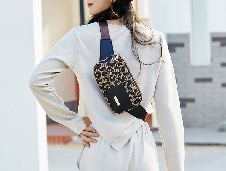 Mini Leopard Pattern Belt Bag, Trendy Faux Leather Fanny Pack, Women's Flap  Coin Purse
