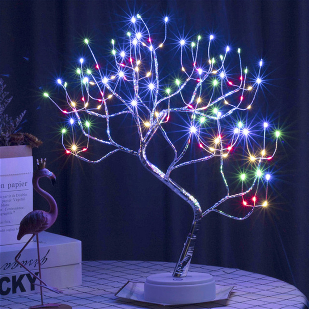1pc LED Bonsai Tree Light - 20'' Artificial Fairy Light Tabletop Tree Lamp  with 108 LED Lights - USB/Battery Operated Touch Switch - Christmas Party