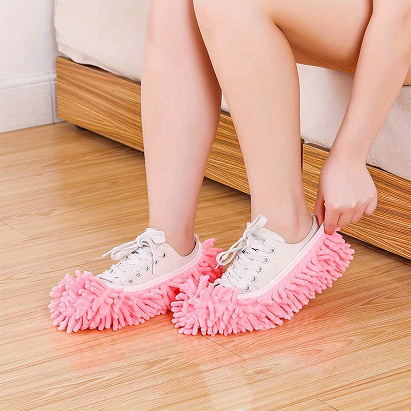 handrong Mop Slippers 4 Pairs of Dusting Slippers Butterfly Microfiber  Mopping Slippers Mop Shoes Cleaning Slippers for Men Women Floor Cleaning