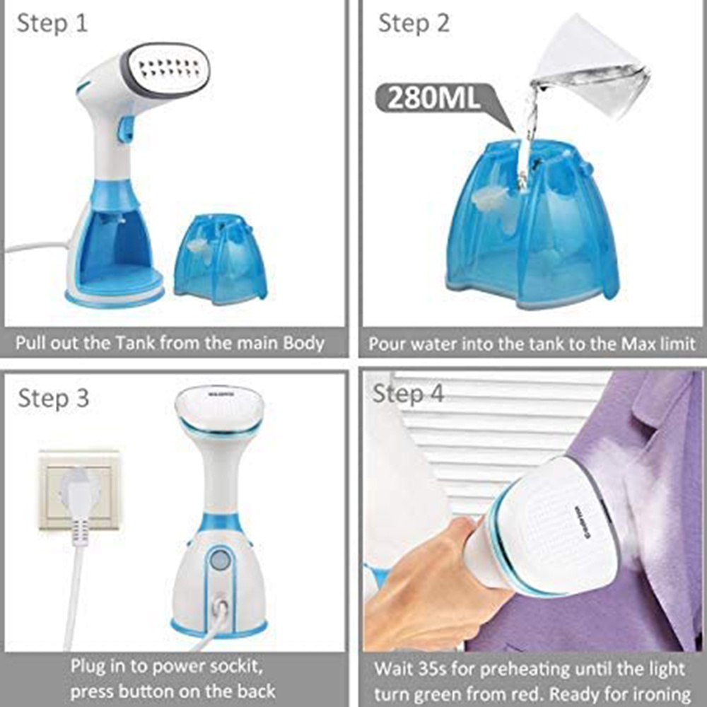 for clothes, steam iron garment steamer handheld fabric 1100w travel vertical 280ml mini portable home travelling for clothes ironing details 4