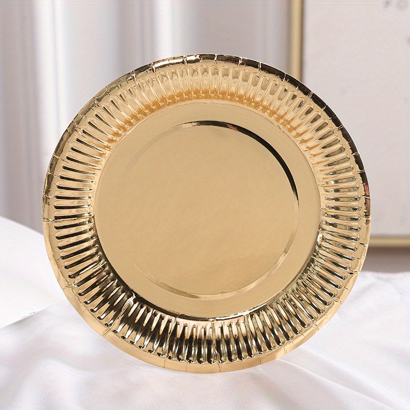 Disposable Paper Plate Gold Silver Color Party Supplies Temu