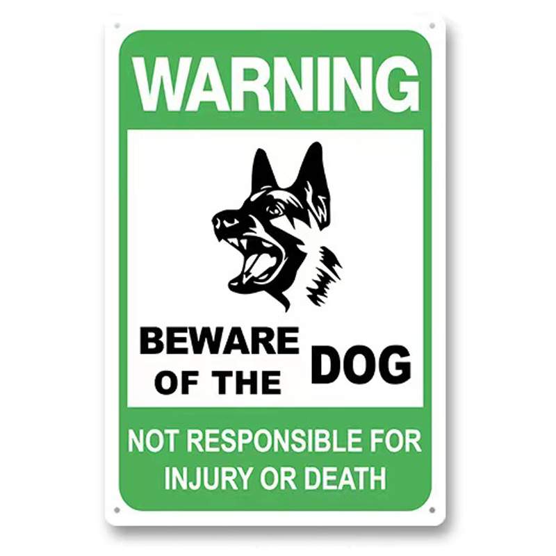 Señal de advertencia para perro peligroso, letrero de metal de estaño, 12 x  16 pulgadas, advertencia de peligro de advertencia de seguridad