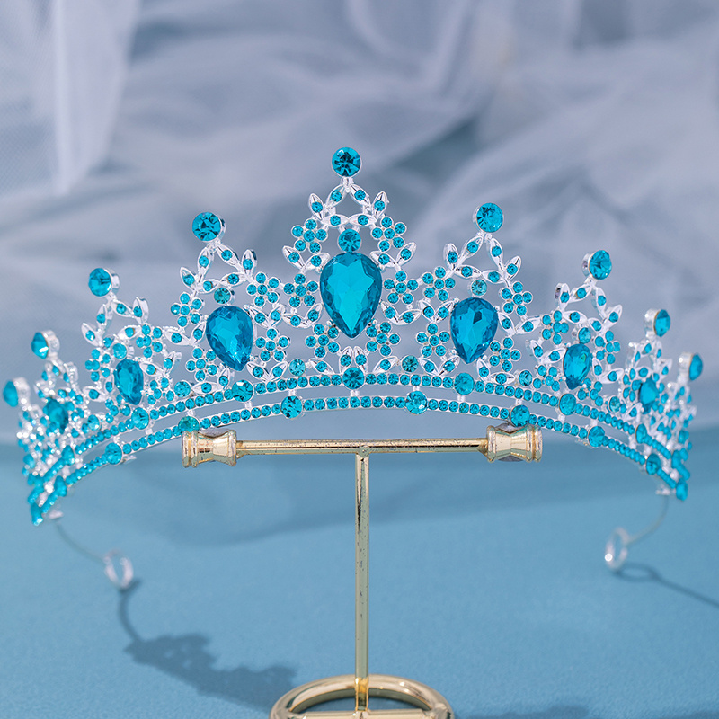 Blaue Samtkrone kaiserliches mittelalterliches Tiara-Diadem für Männer  Festzug P