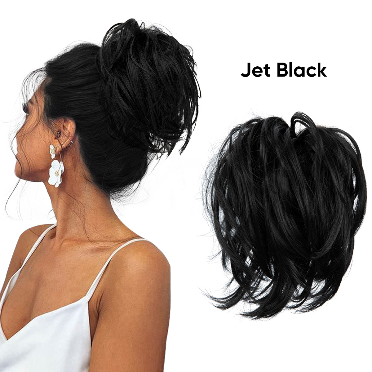 Women's Round Hair Black Juda Bun With Artificial Synthetic Hair  Extension | eBay
