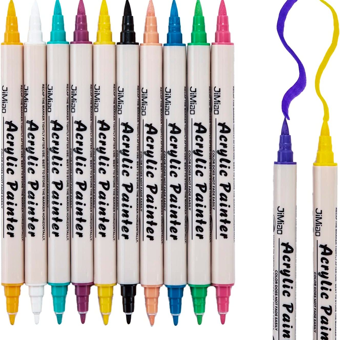 YOOHO Skin Tone Acrylic Paint Pens, Paint Markers for  Wood,Glass,Fabric,Rocks Painting Paint Pens (2mm skin tone)