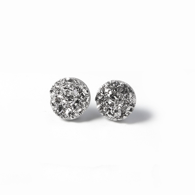 Men's Crystal Stud Earrings, Elegant Design
