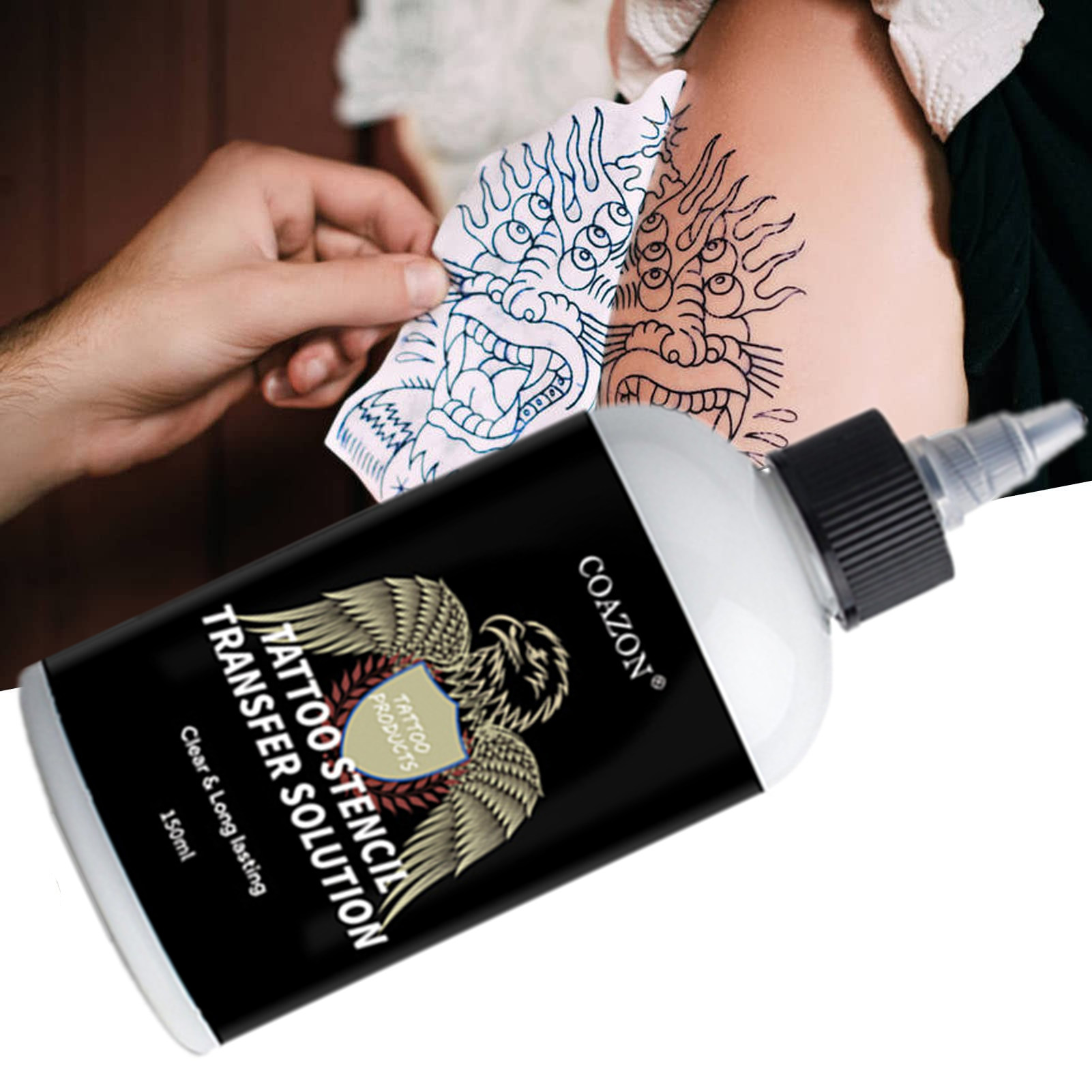 Tattoo Transfer Gel, Squeeze Tattoo Transfer Skin Solution for Tattooist  for Salon (125ml)