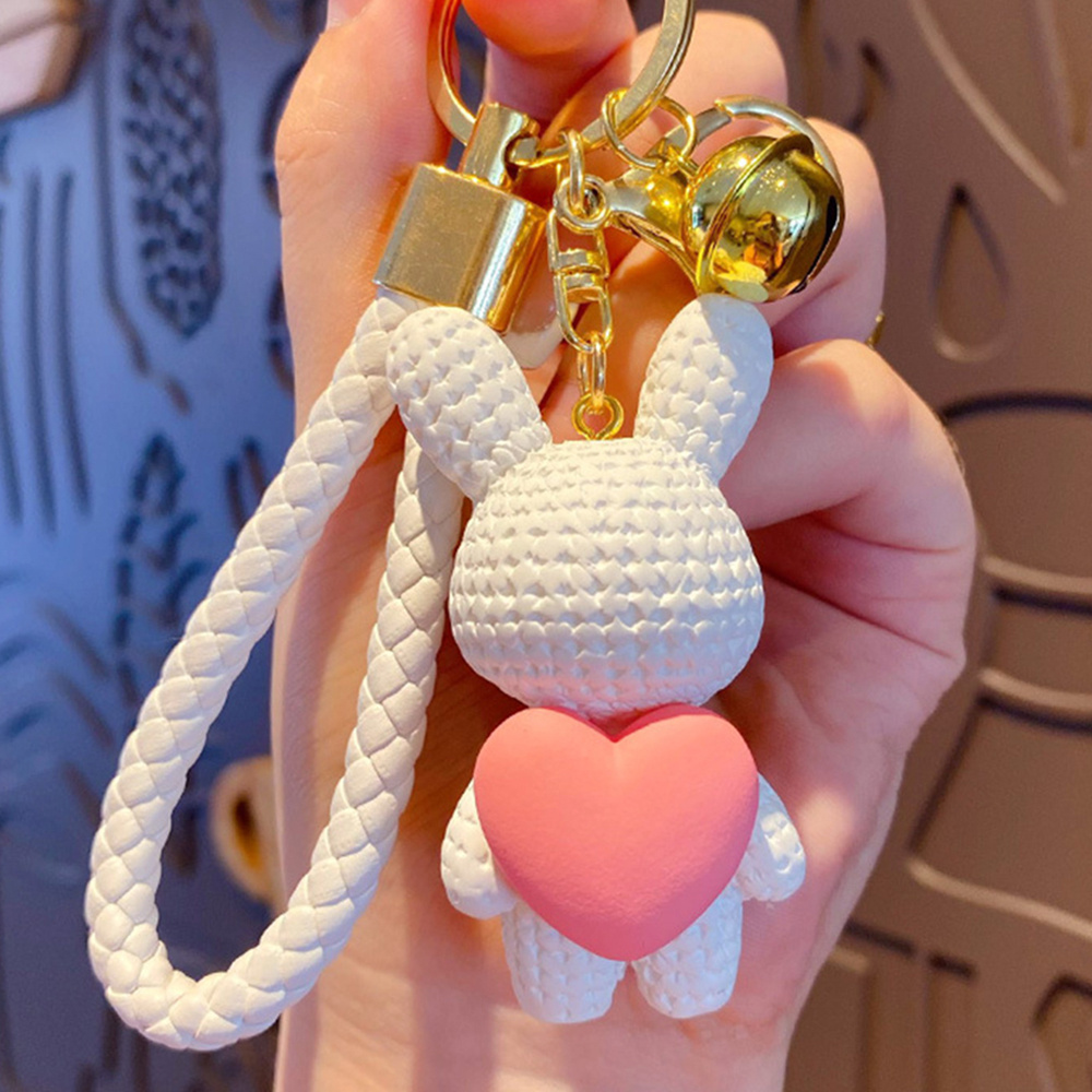 Cute Cartoon Resin Love Rabbit Key Ring Cute Creative Exquisite