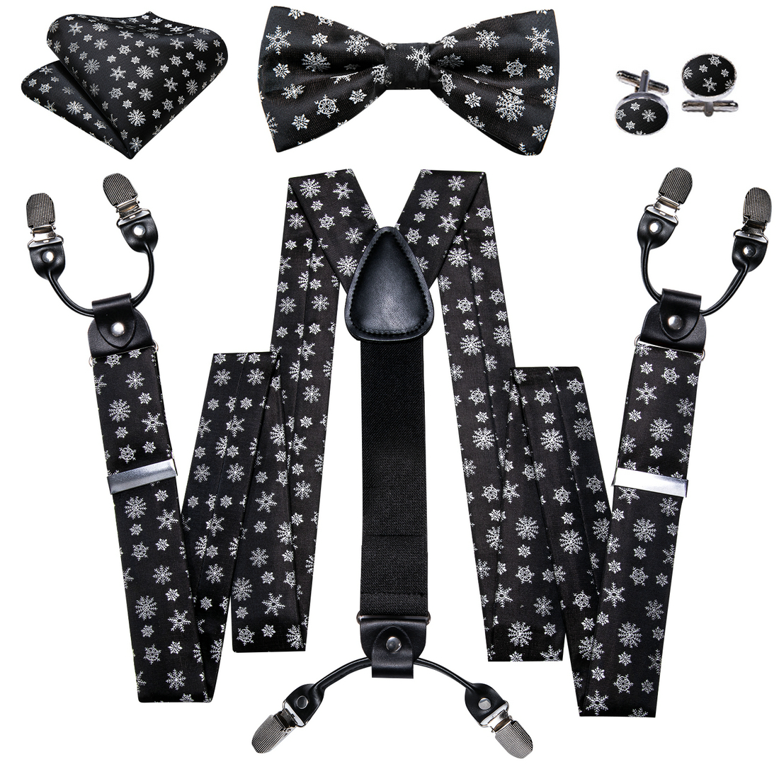 Barry Wang Plaid Cartoon Solid Suspenders Set