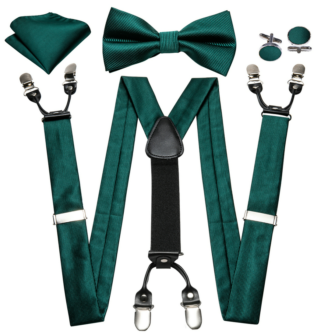 Barry Wang Plaid Cartoon Solid Suspenders Set