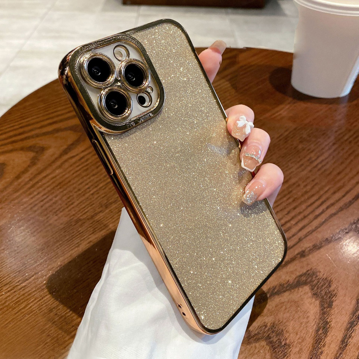 Square Phone Case Compatible with iPhone 13 Pro Max, Glitter