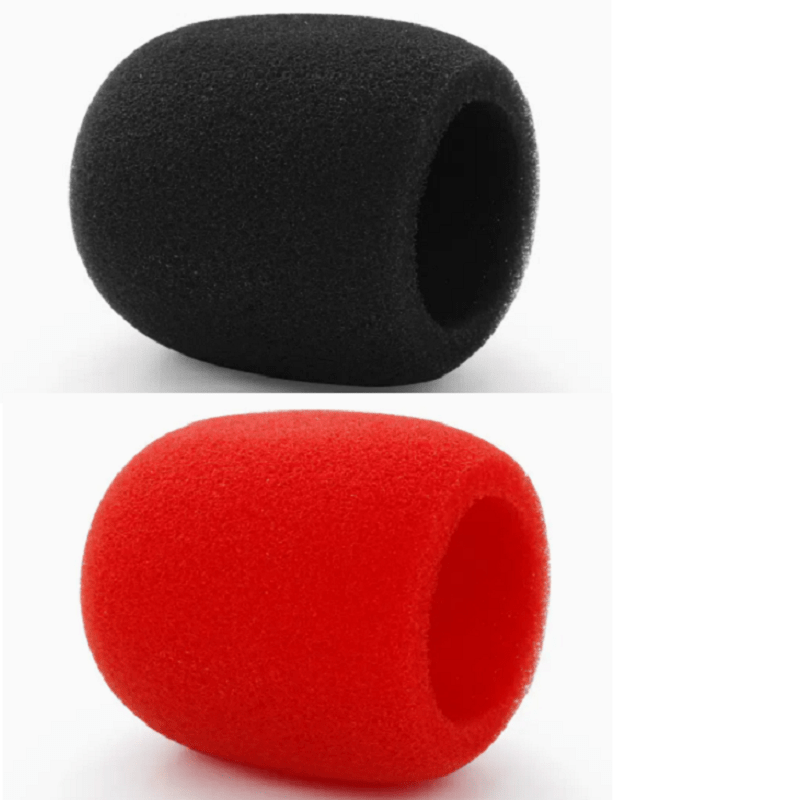 Fielect Cubierta de micrófono de espuma de esponja para micrófono,  protector de parabrisas de mano, filtro de espuma, color rojo vino para  transmisión