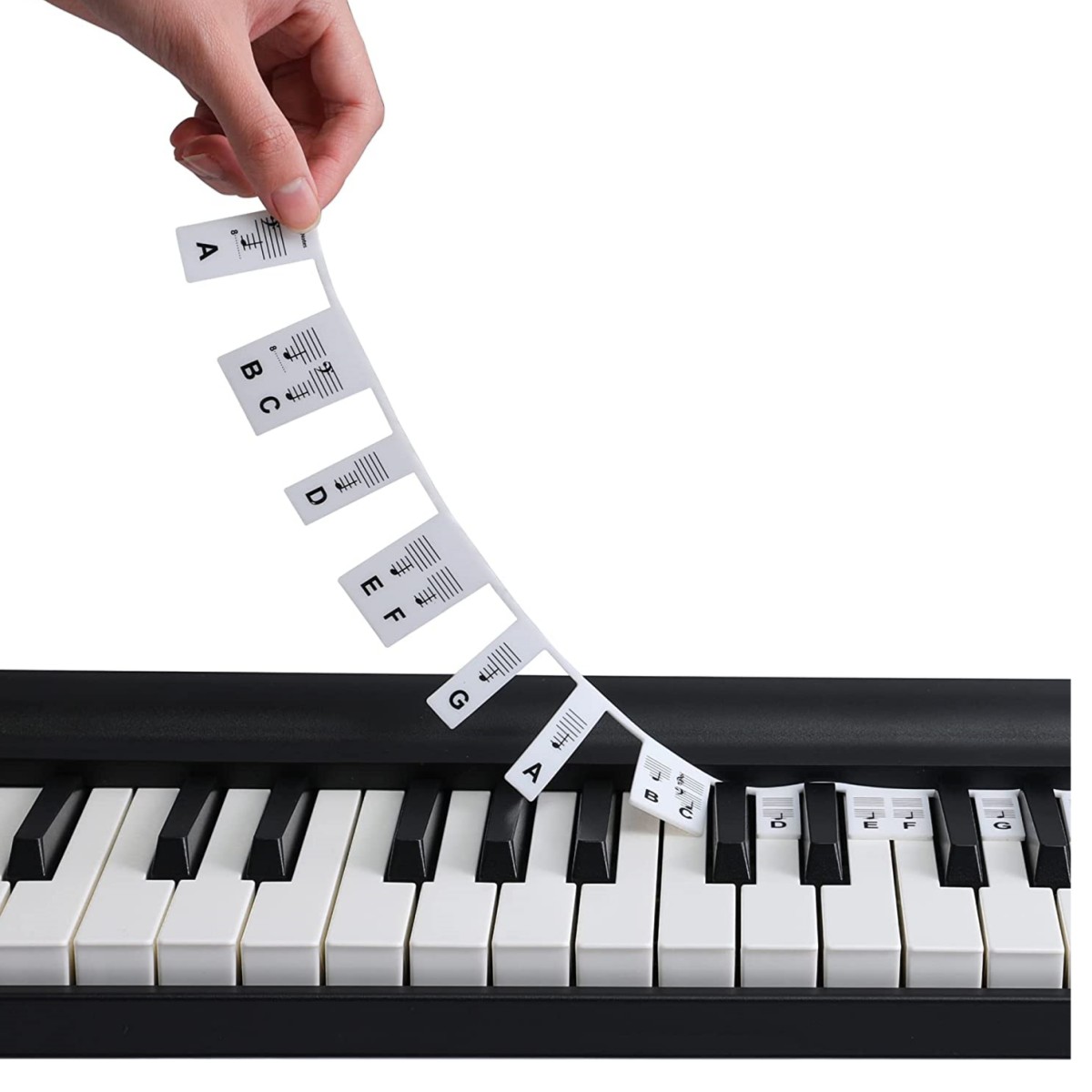 Silicone Piano Stickers Full Size Piano Notes Guide Learning Aid