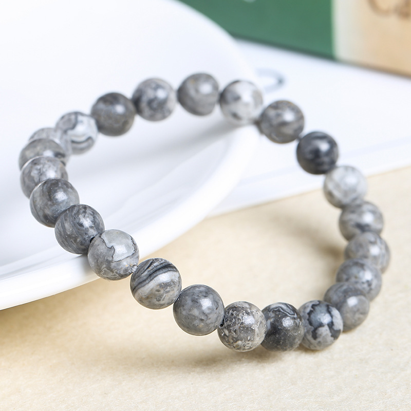 12pcs 8mm Semi-precious Gemstone Bracelet Healing Crystal Stone Beaded  Bracelets For Women Men Unisex Adjustable Bead Stretch Bracelets Set