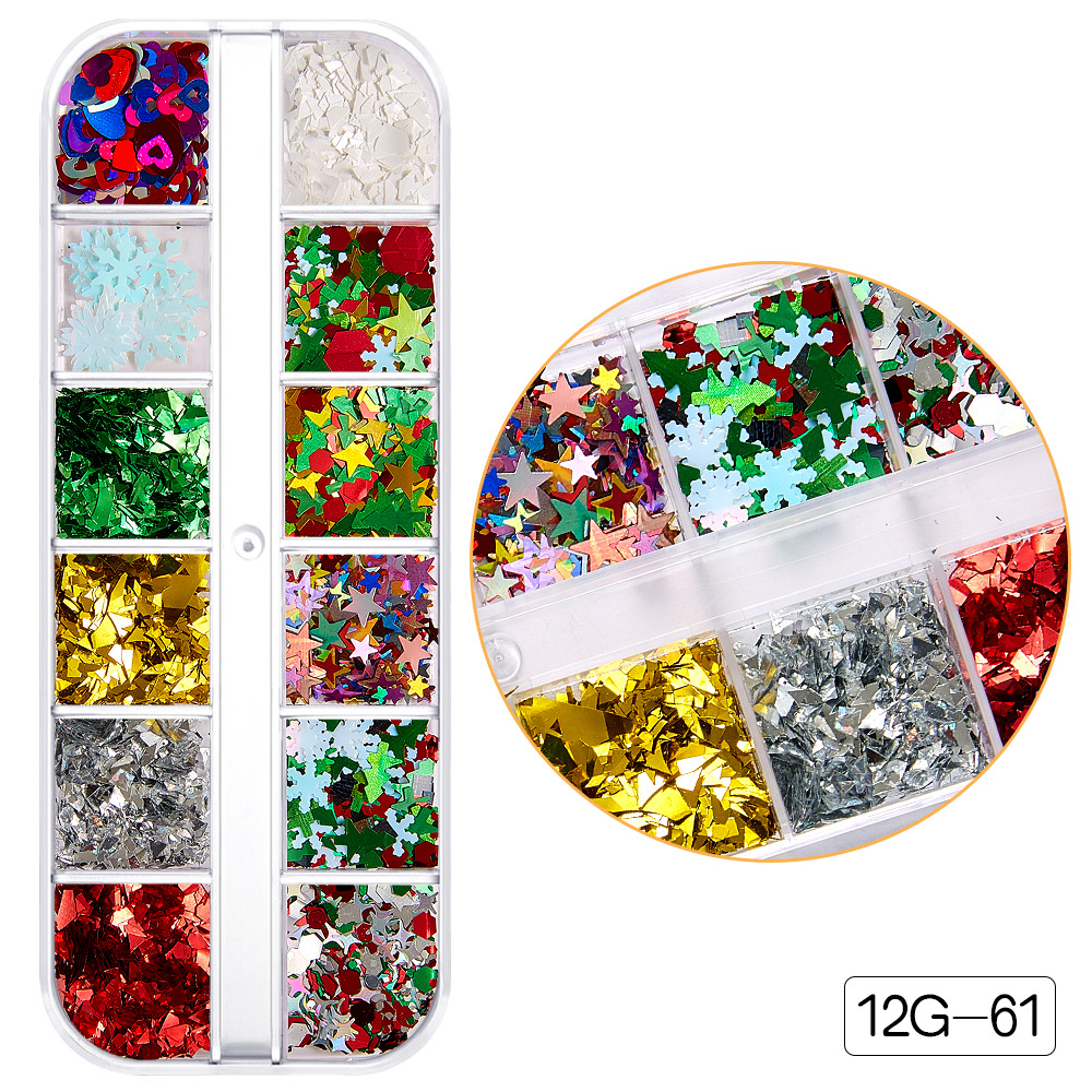 1pc/set Colorful Christmas Nail Art Snowflake Sequins Sparkly Confetti For  DIY Nail Art Jewelry, Makeup For Festival Decors