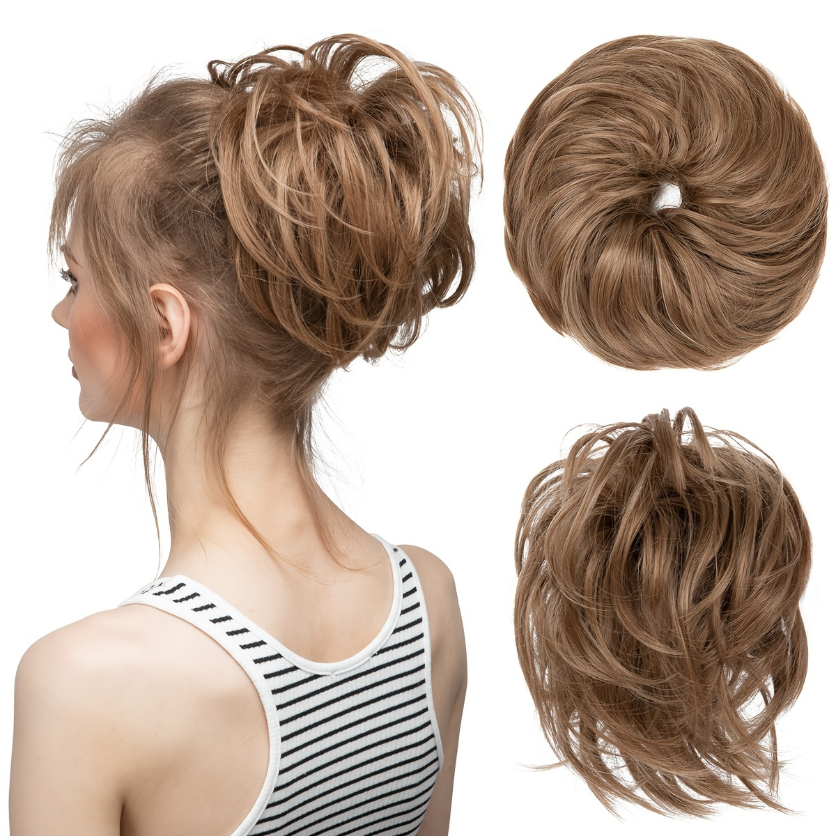 

Instant Updo Hair Piece - Messy Bun, Short Ponytail, And Chignon Extensions For Women And Girls - Elastic Hairpiece For Effortless Style