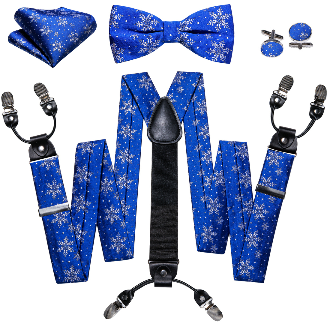Barry Wang Plaid Cartoon Solid Suspenders Set