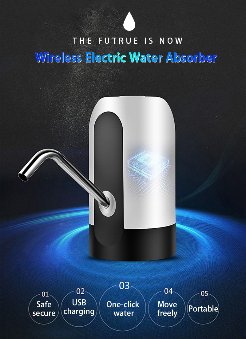 Pompe à bouteille d'eau de 5 gallons – Distributeur de bouteille d'eau pour  5 gl, pompe à eau potable automatique à chargement USB, carafe