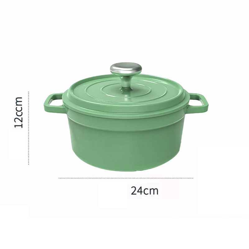 Enamel Cast Iron Dutch Oven With Lid - Perfect For Daily Cooking And Baking  - Durable And Stylish Kitchen Utensil - Temu