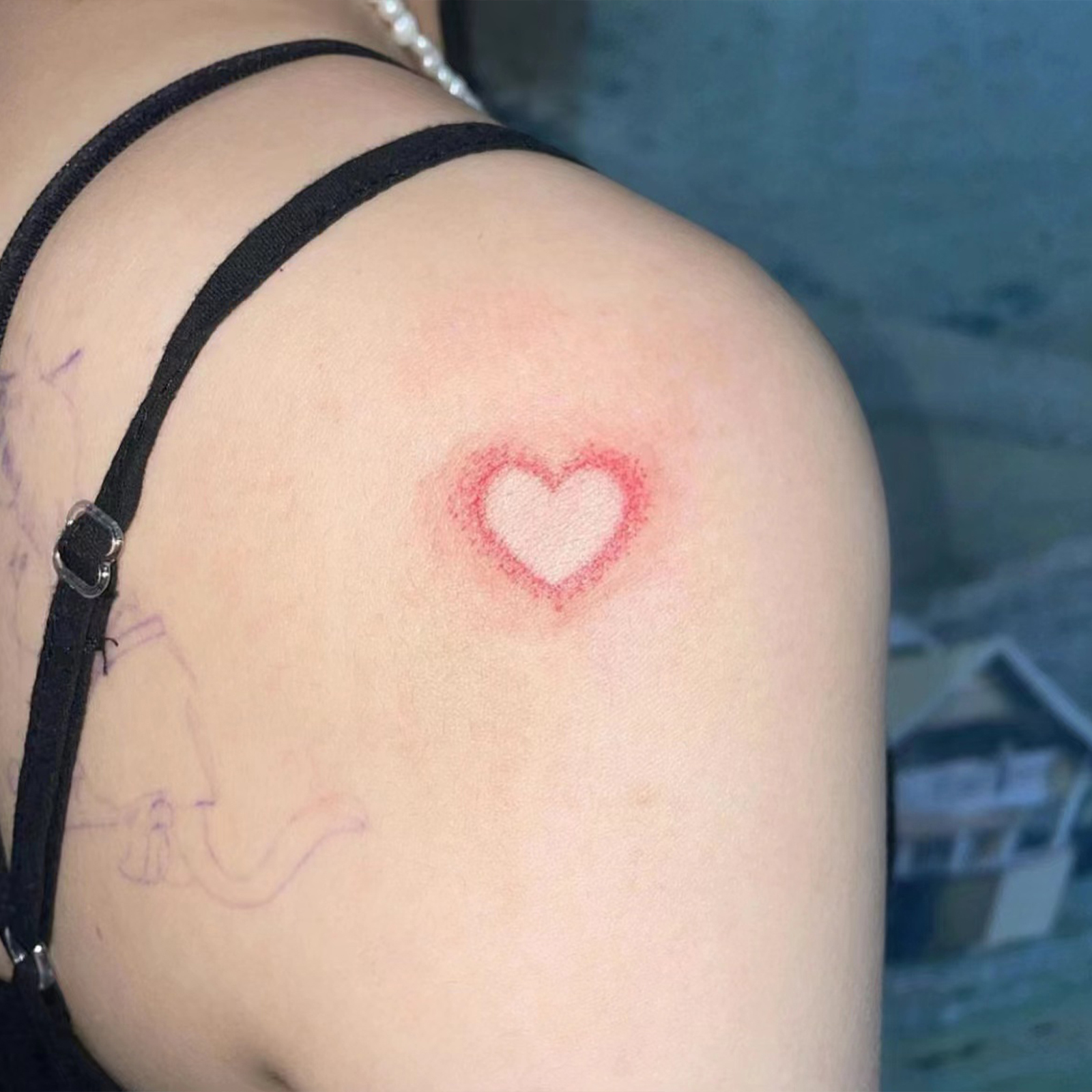 love heart outline tattoo