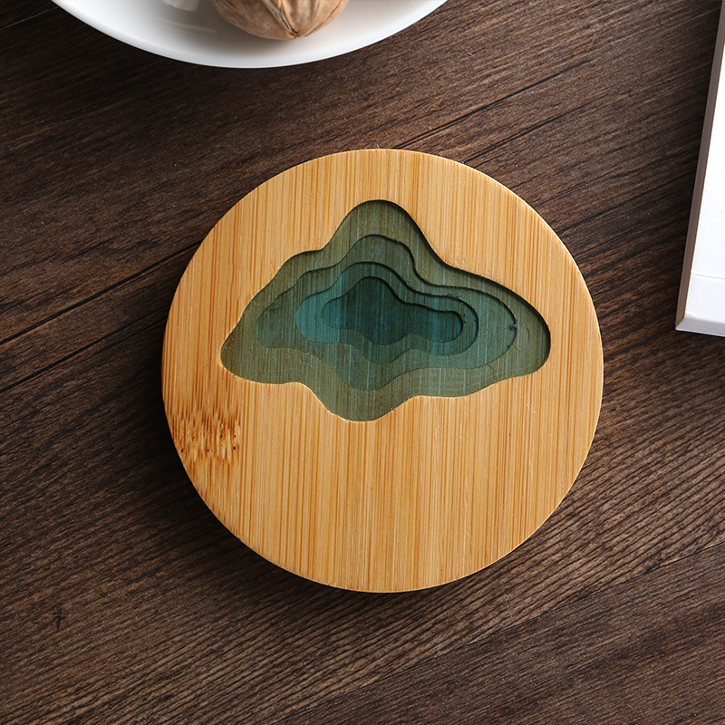 Brown Wood Puzzle Coaster Cup Pad Wood Coaster Puzzle Coaster -  Denmark