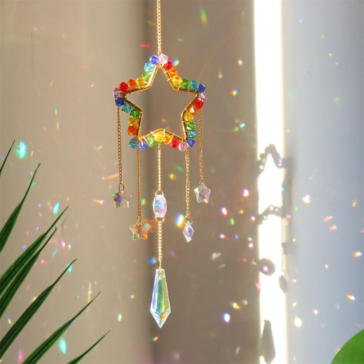 Crystal Sun and Moon Aesthetic Suncatcher