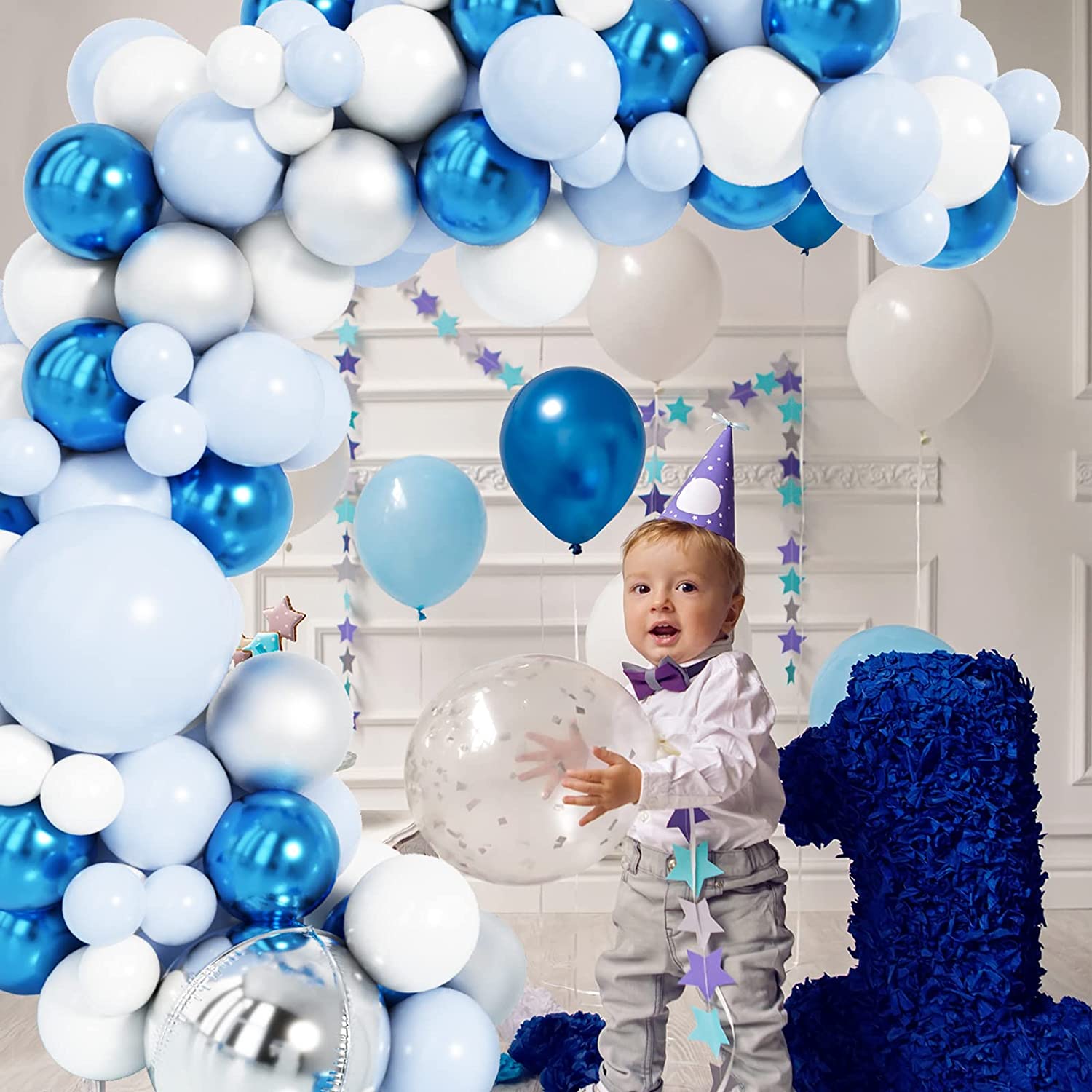 Ballon en latex géant Baby Shower garçon bleu de 100 cm REF/51230